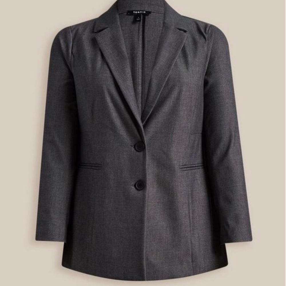 Torrid Plaid Grey Blazer Pants Suit